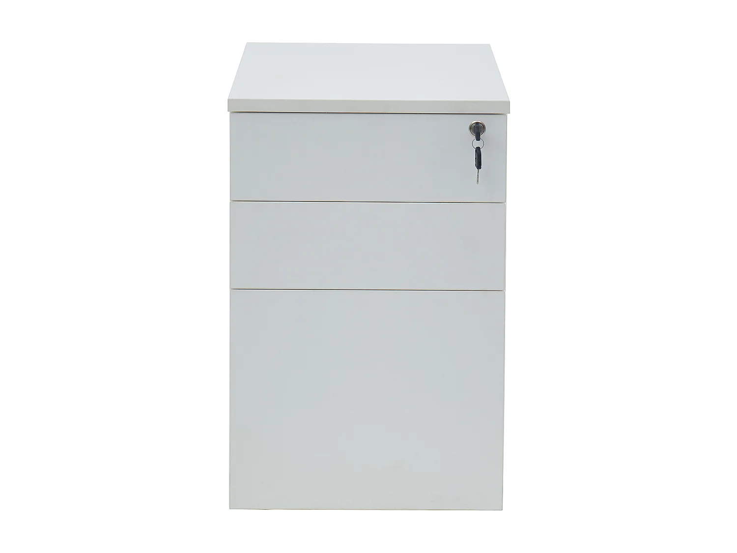 Caisson de bureau mobile professionnel - 3 tiroirs - Avec serrure - Blanc - DOWNTOWN