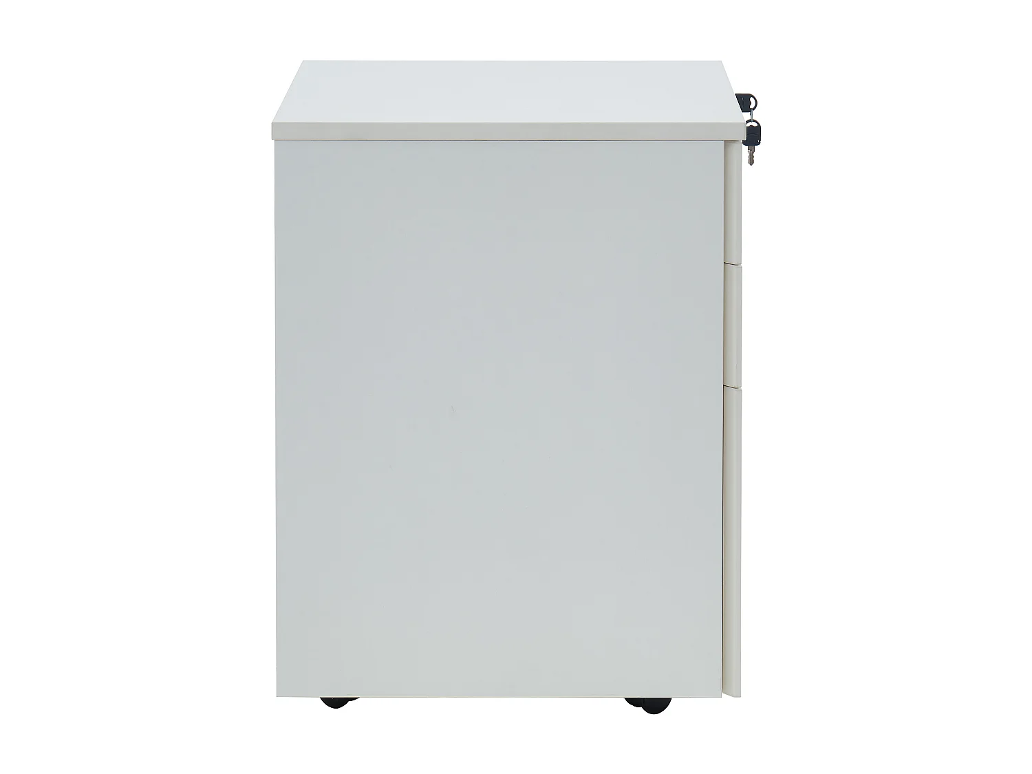 Caisson de bureau mobile professionnel - 3 tiroirs - Avec serrure - Blanc - DOWNTOWN