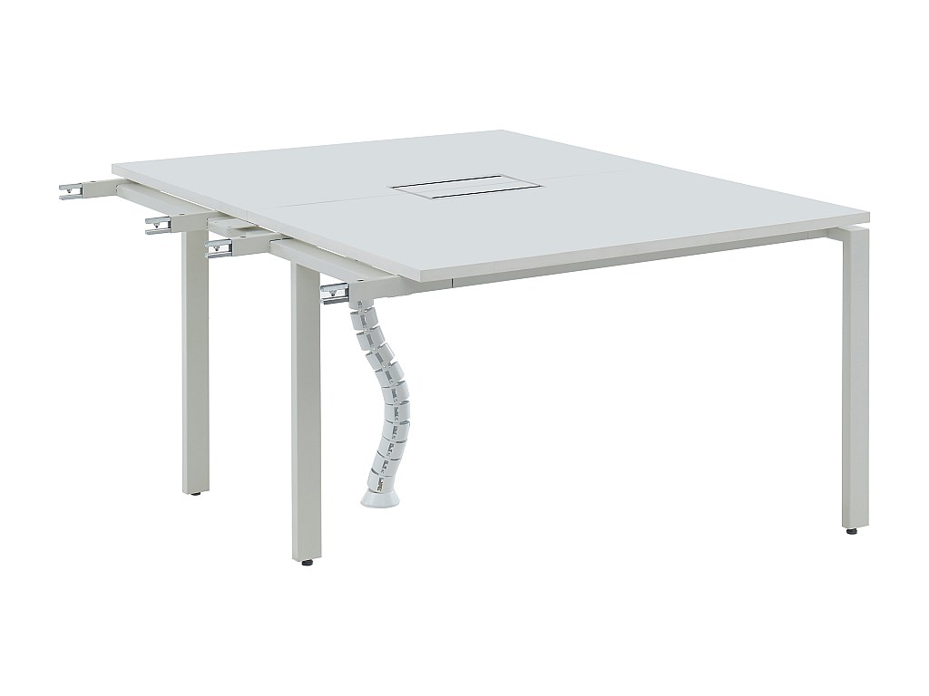 Anbauelement Schreibtisch Bench - Tisch für 2 Personen - L 120 cm - Weiß - DOWNTOWN