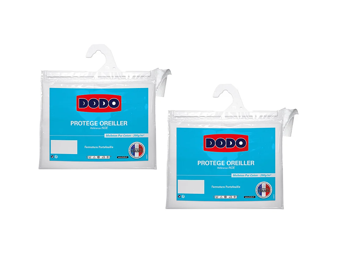Lot de 2 protège oreillers DODO absorbant - 65x65cm - ULTRA CONFORT