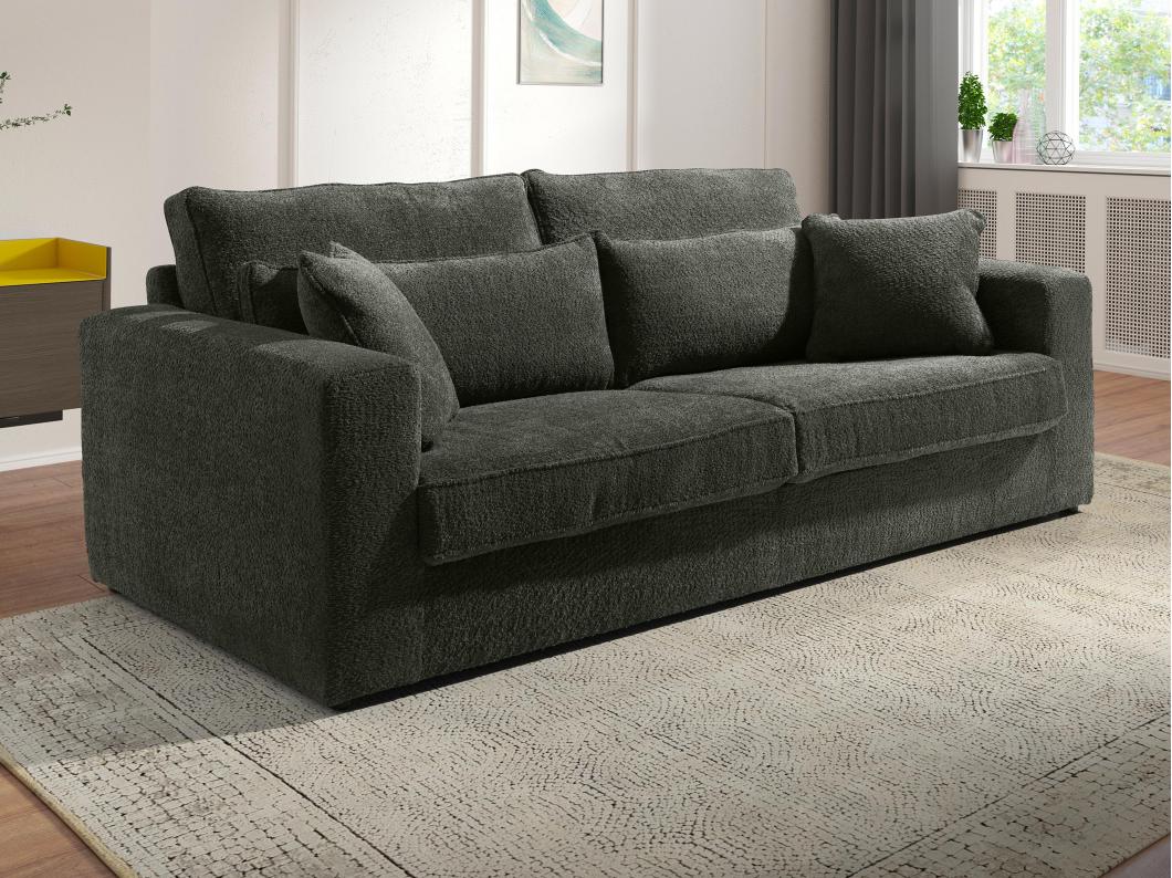 3-Sitzer-Sofa - Bouclé-Stoff - Grau - MONDOVI