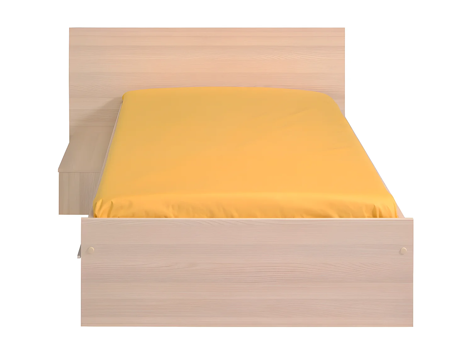 Børneseng 90 x 190 cm med 1 skuffe - Farve: Naturlig og hvid - IPLIA