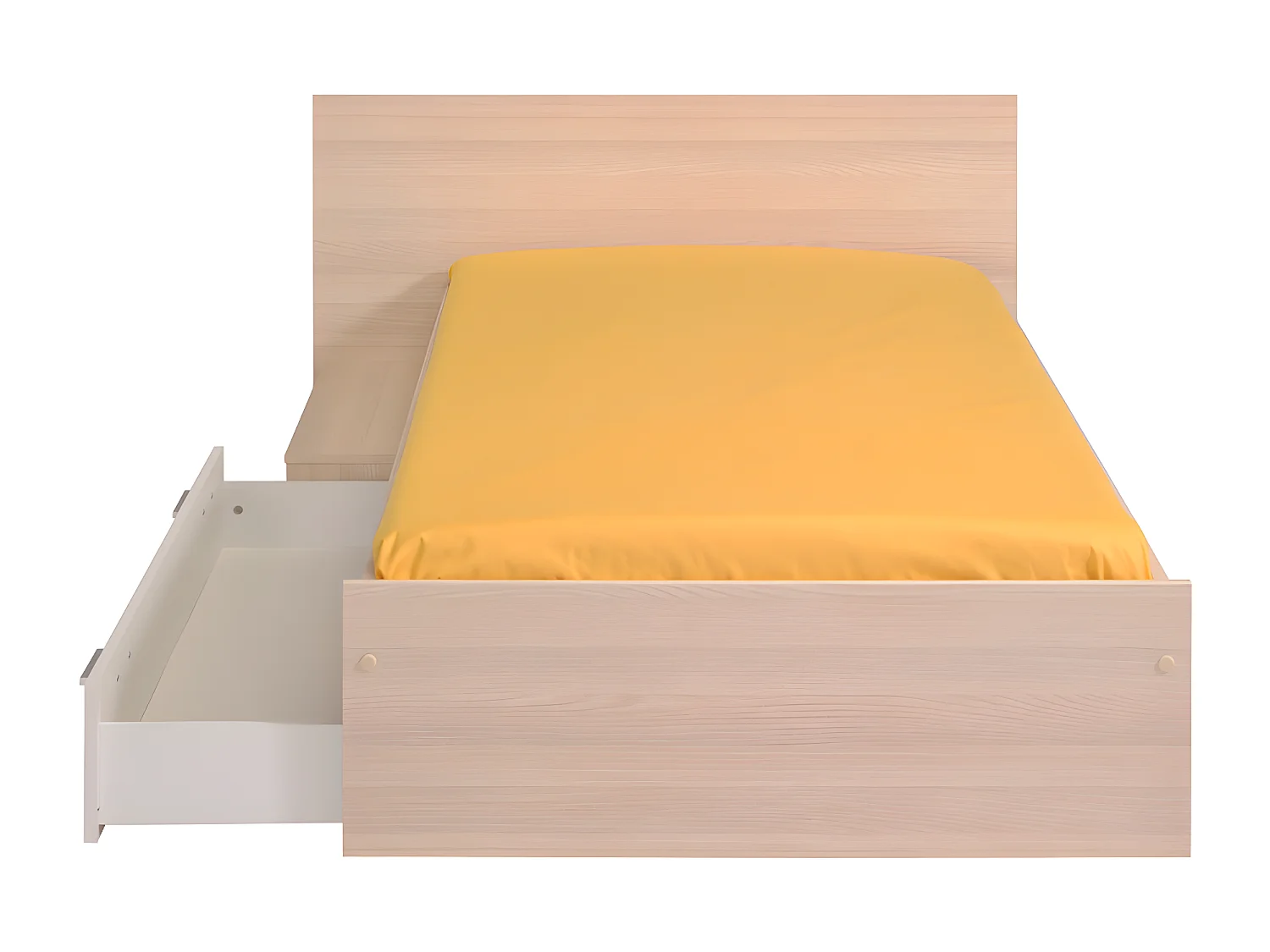 Kinderbed - 1 lade - 90 x 190 cm - Eikenkleur & wit - IPLIA