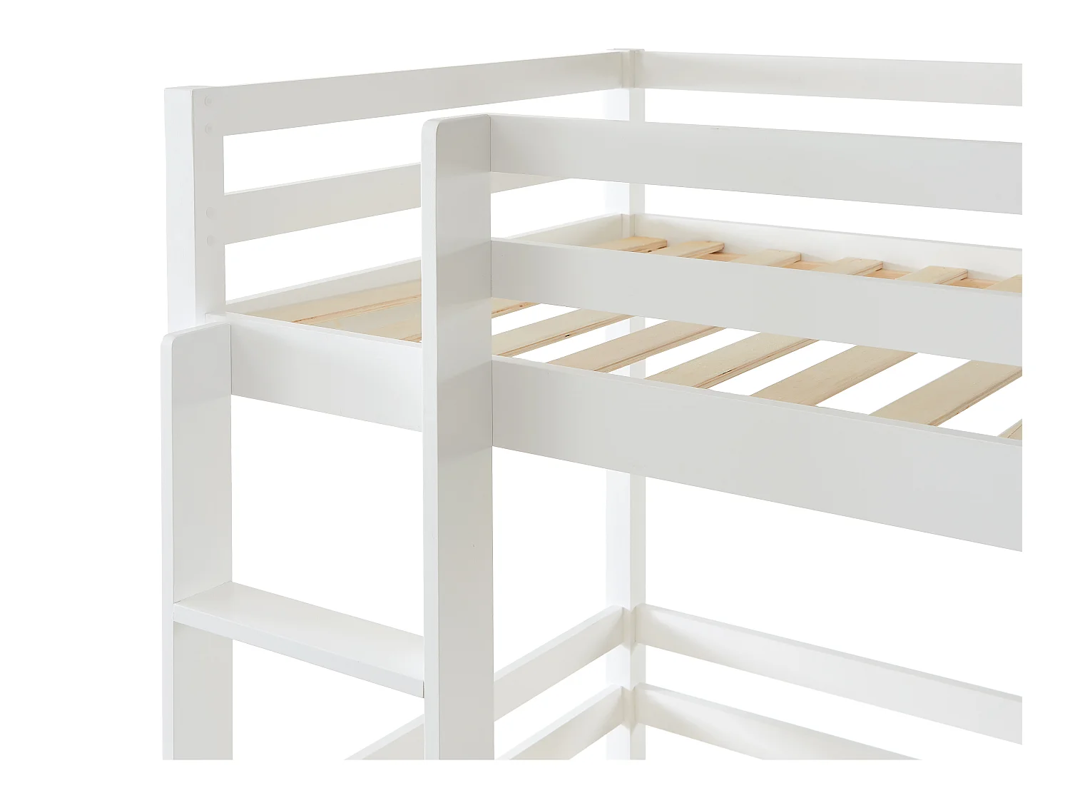 Etagenbett 3 Personen - Kiefernholz - 3 x 90 x 200 cm - Weiß - VAGAR