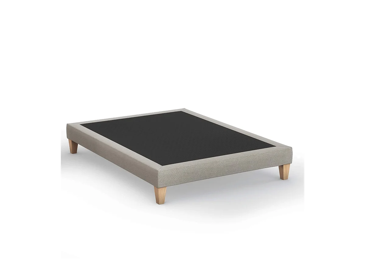 Sommier déco tapissier beige lin - SOMEO 160x190
