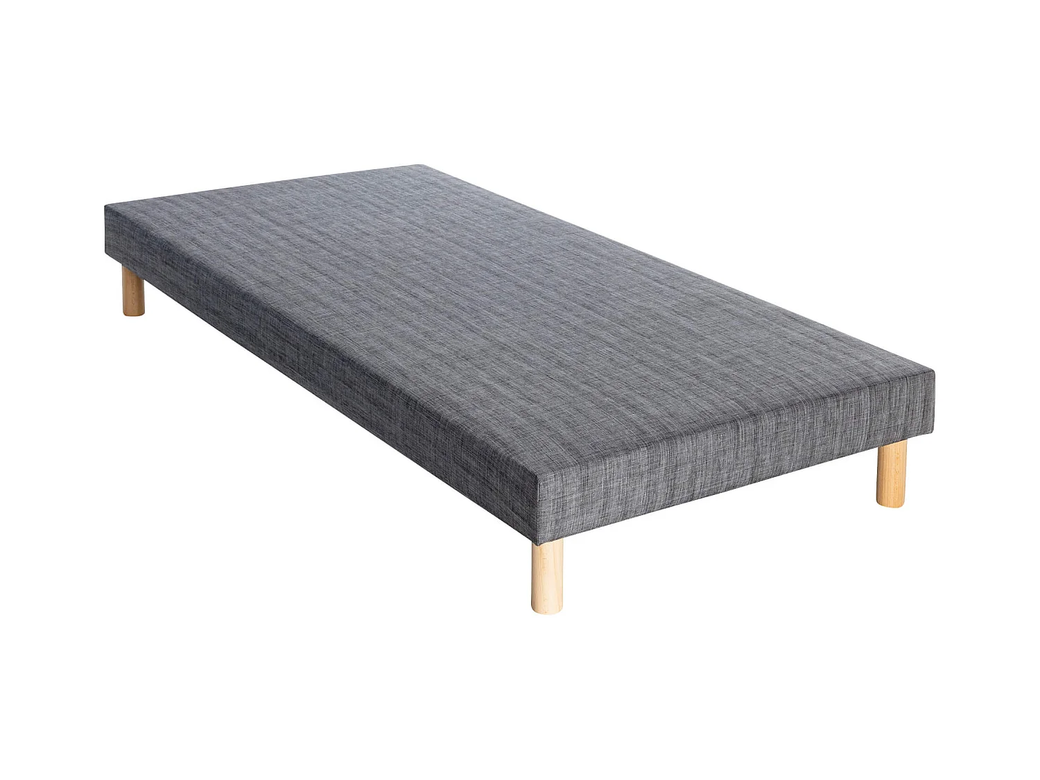 Sommier tapissier gris orage 13 cm Lune - SOMEO 90x200