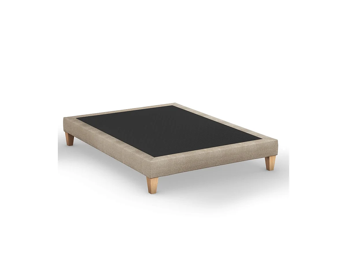 Sommier déco tapissier beige sable - SOMEO 130x190