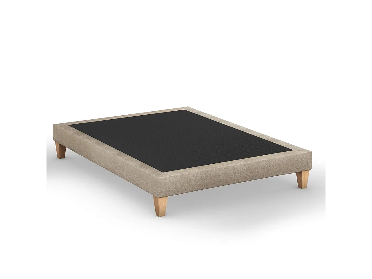Sommier déco tapissier beige sable - SOMEO 150x200