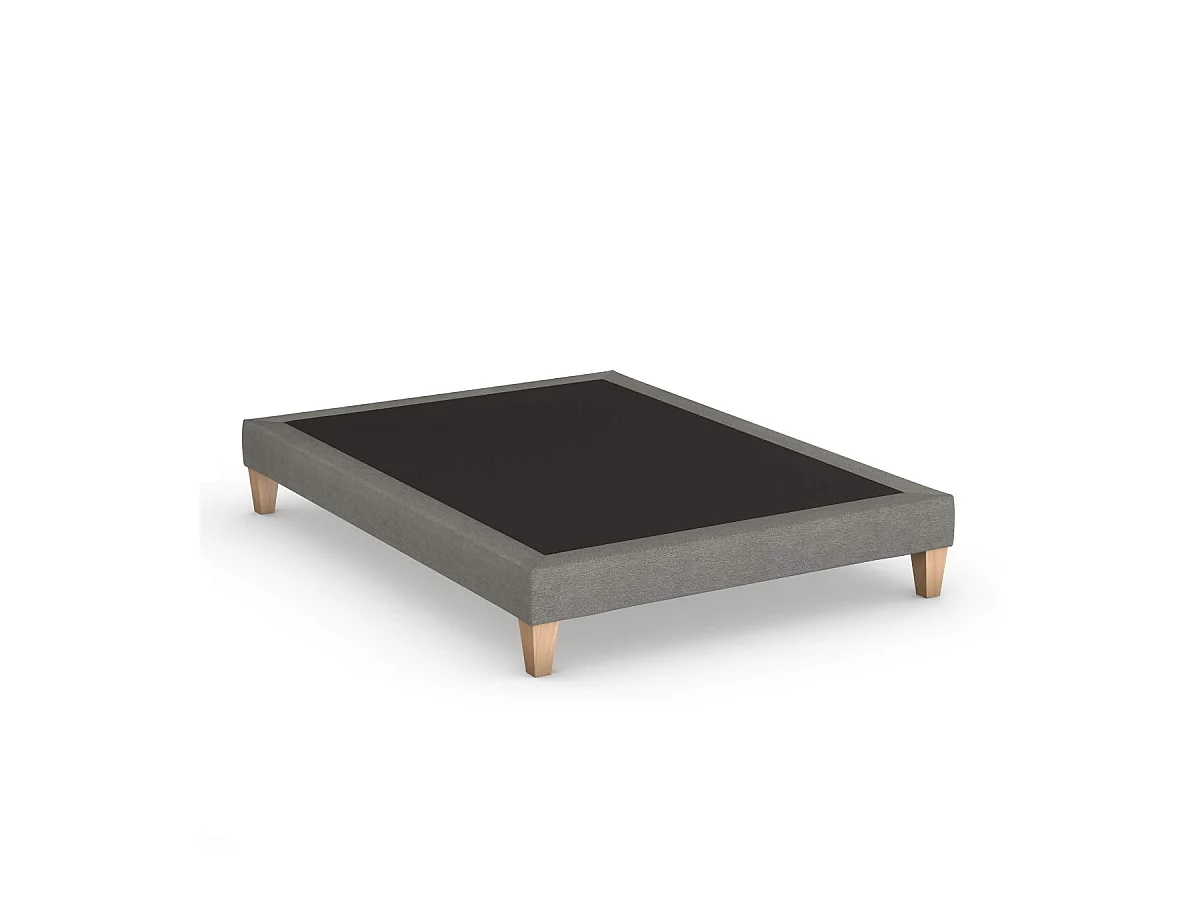 Sommier déco tapissier gris lumière - SOMEO 160x200