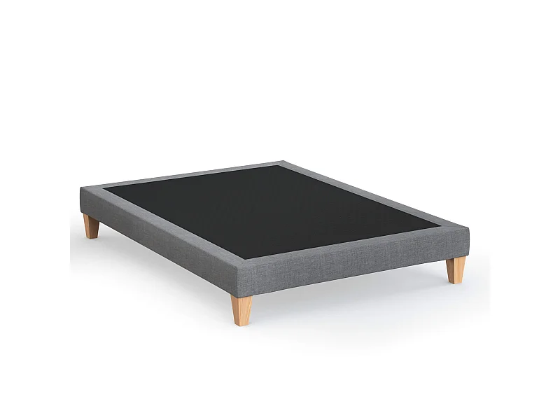 Sommier déco tapissier gris orage - SOMEO 180x200