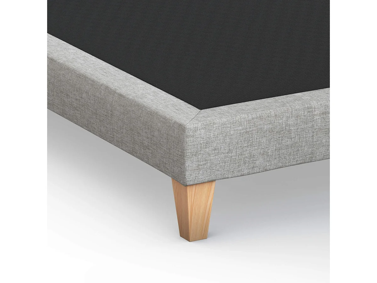 Sommier déco tapissier gris céleste - SOMEO 140x210