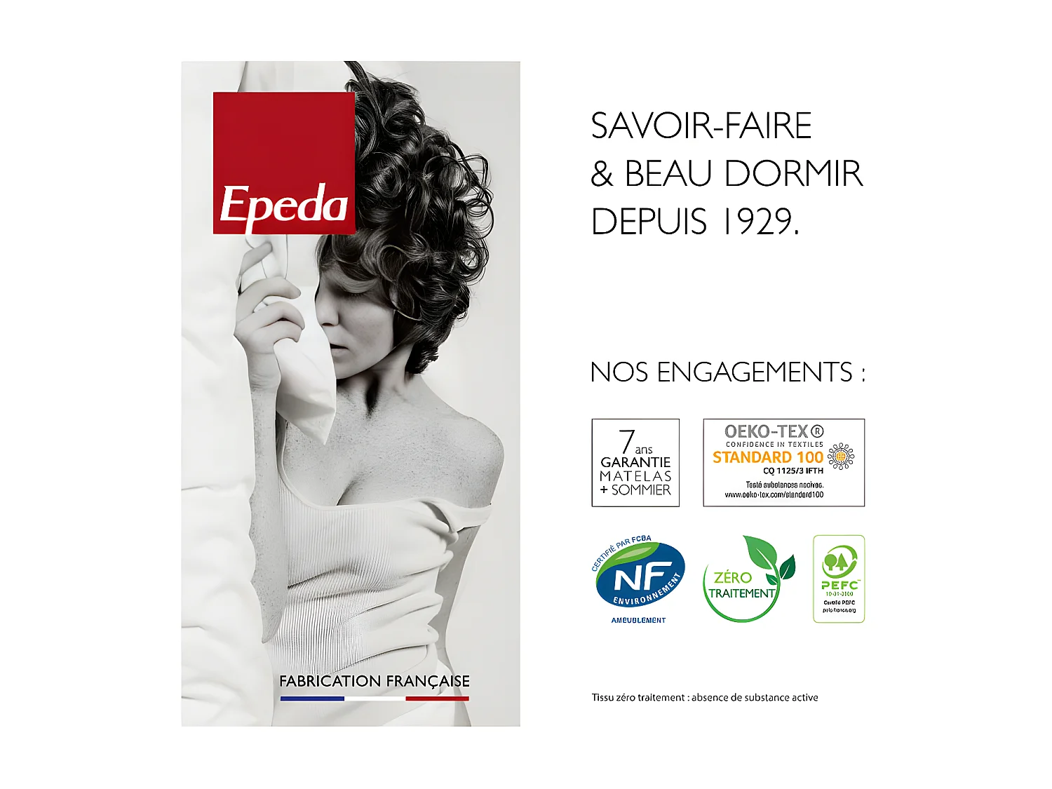 Sommier Epeda confort médium écru 18 cm NATURE 140x190