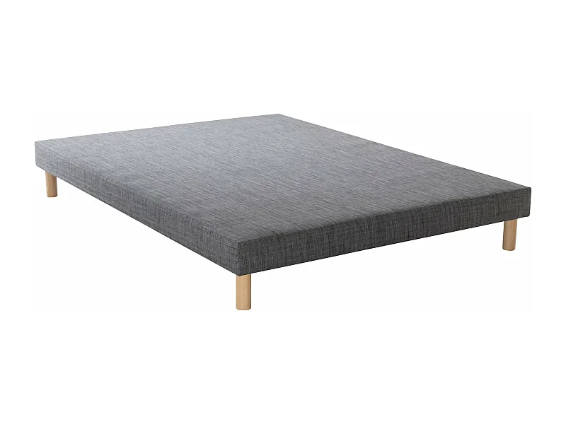Sommier tapissier gris orage 13 cm Lune - SOMEO 140x190