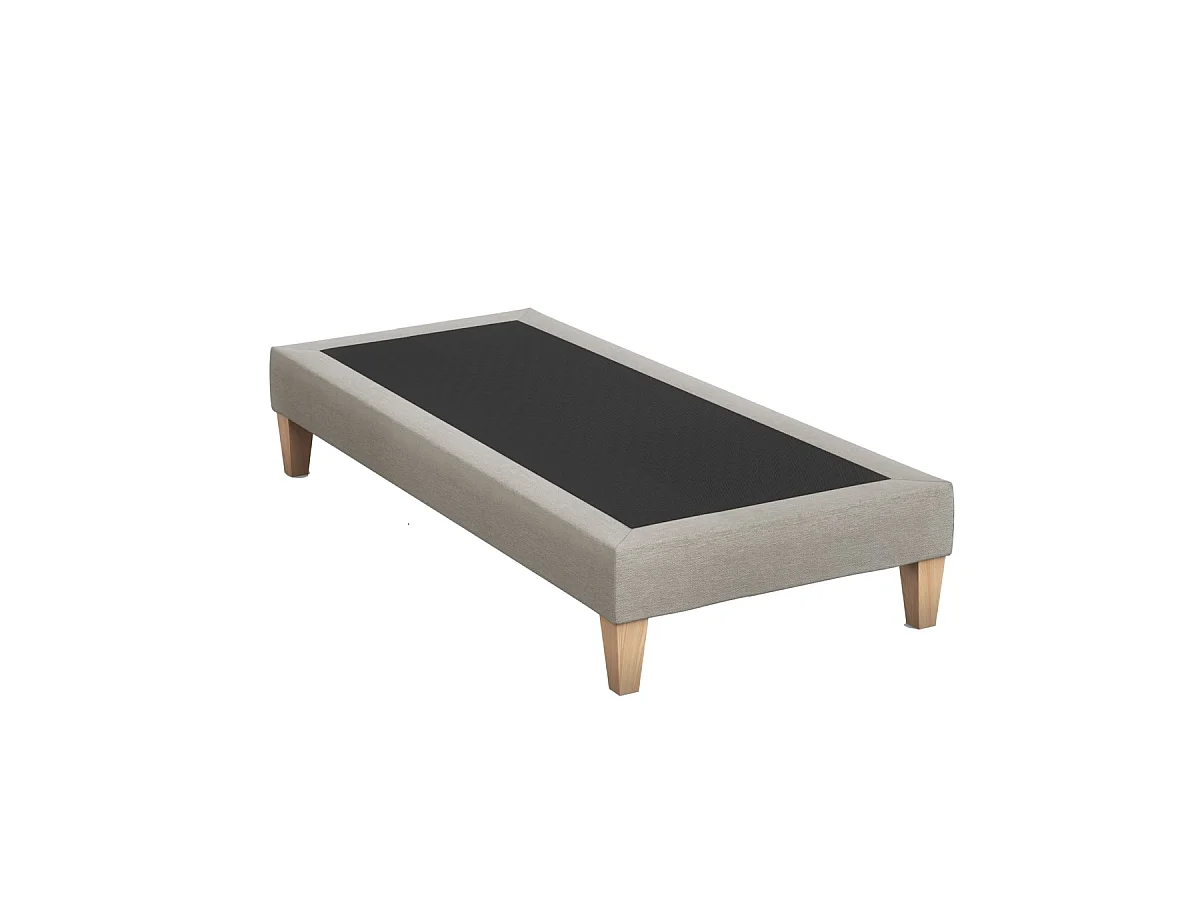 Sommier déco tapissier beige lin - SOMEO 2x70x190