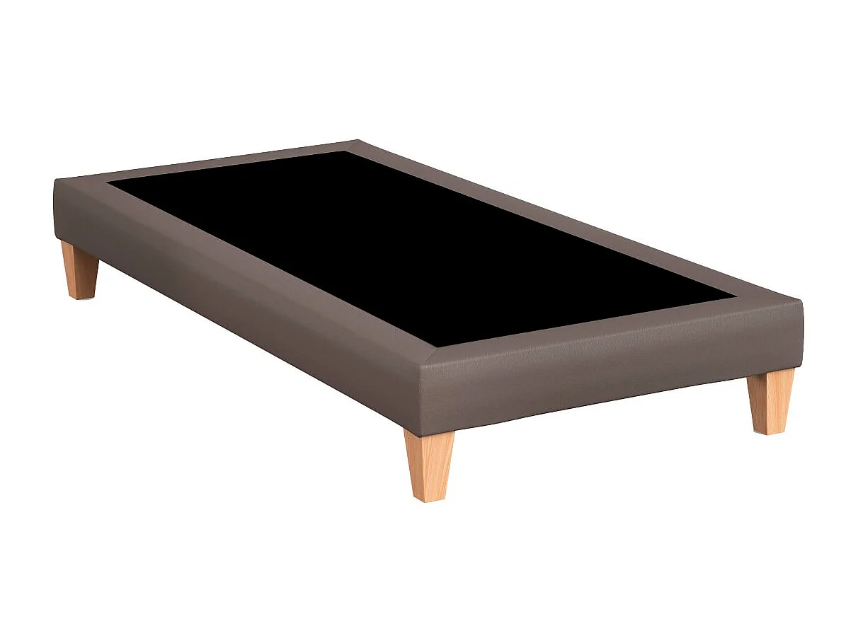Sommier tapissier déco simili cacao Someo Astre 2x100x200 cm