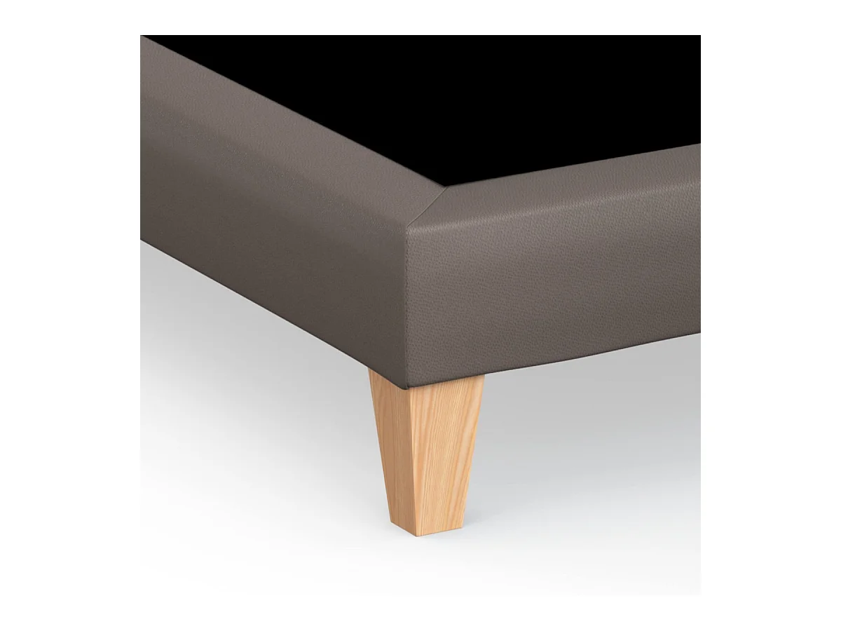 Sommier déco simili cuir cacao - SOMEO 80x200