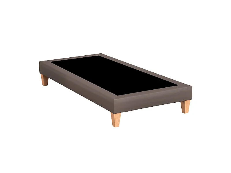 Sommier déco simili cuir cacao - SOMEO 80x200
