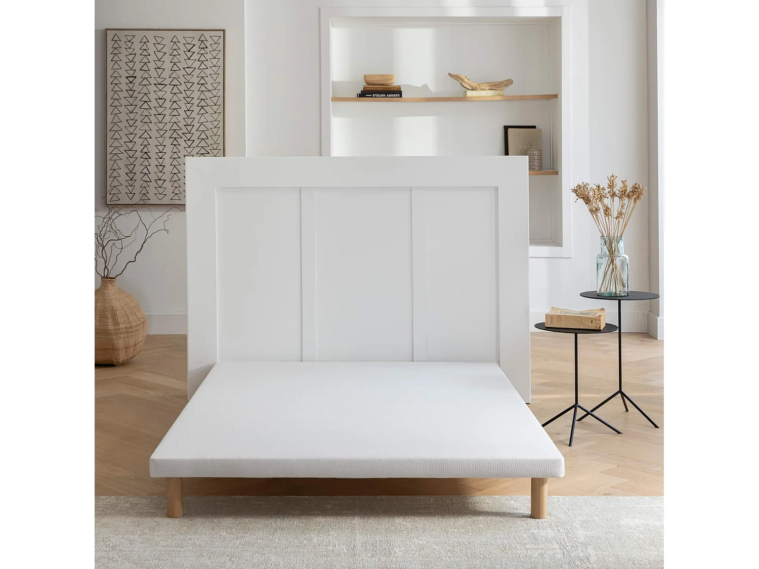 Sommier extra-plat tapissier blanc 7 cm Étoile - SOMEO 140x200