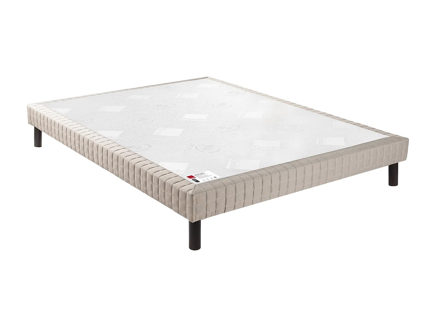 Sommier Nature confort ferme 15 cm - Epeda jean gris foncé 130x190