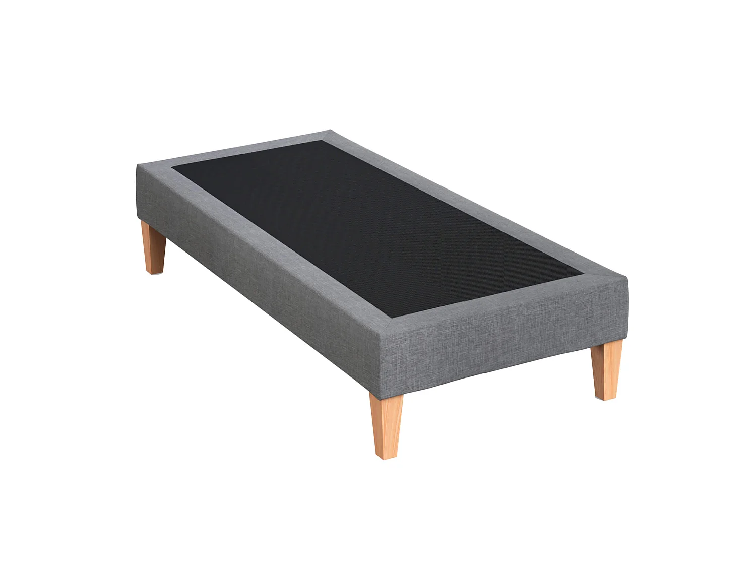 Sommier déco tapissier gris orage - SOMEO 2x100x210