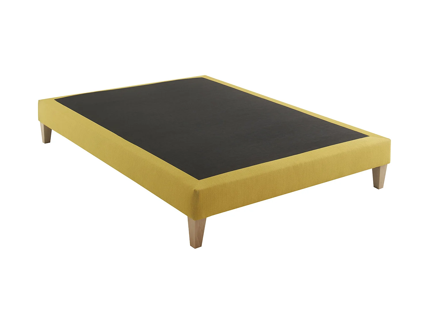 Sommier déco tapissier jaune Aurore - SOMEO 130x190