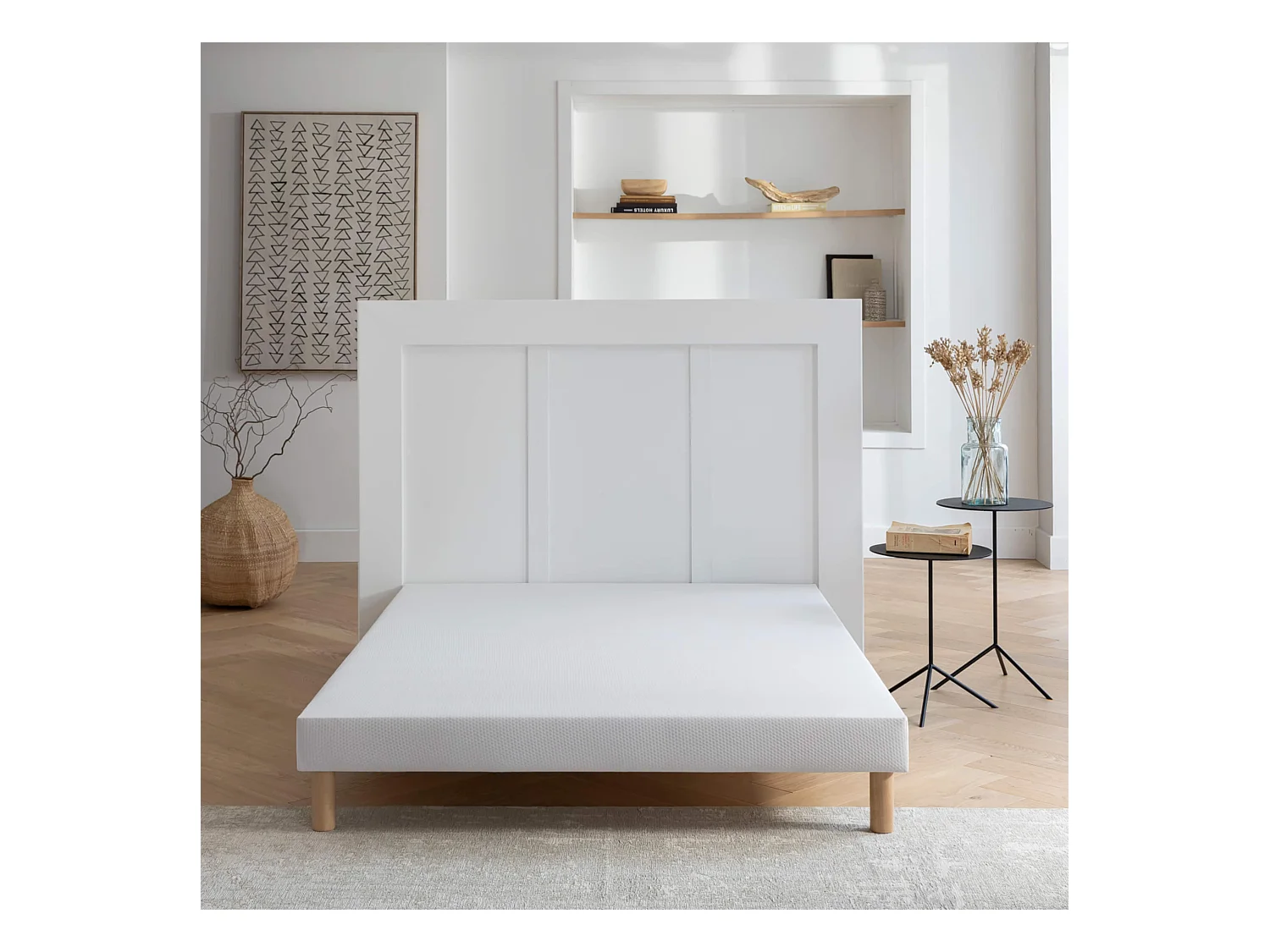 Sommier tapissier blanc 13 cm Lune - SOMEO 80x180