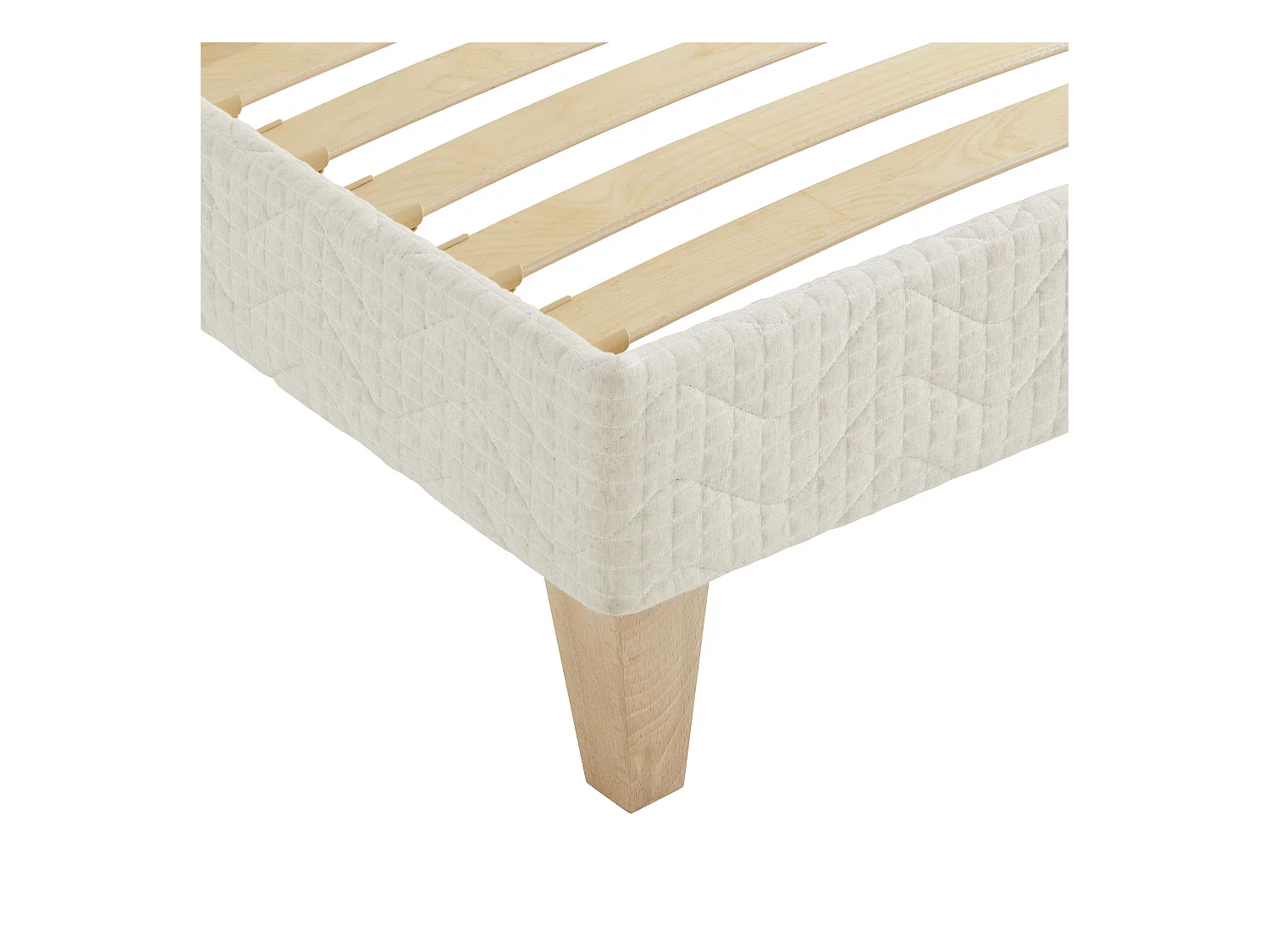 Sommier déco tapissier naturel écru Aube - SOMEO 70x200