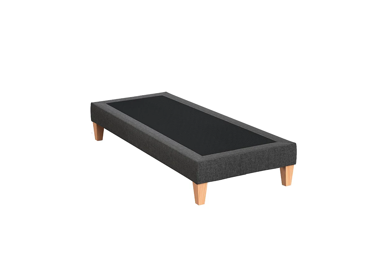 Sommier déco tapissier gris profond - SOMEO 2x90x200