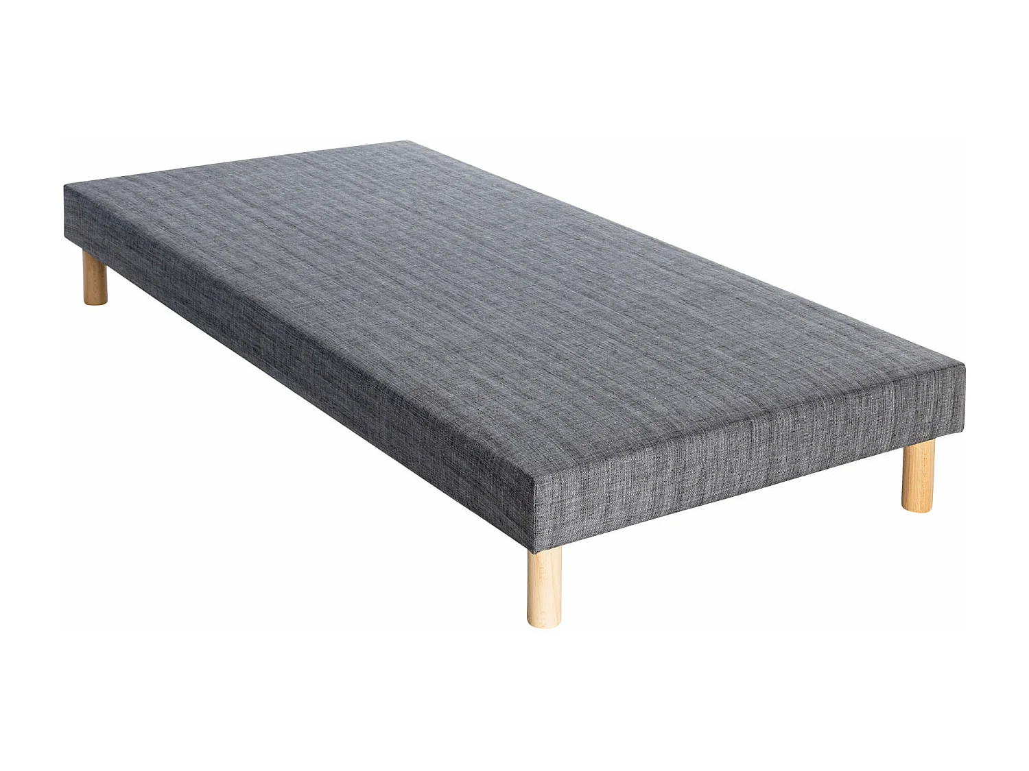 Sommier tapissier gris orage 13 cm Lune - SOMEO 2x90x200