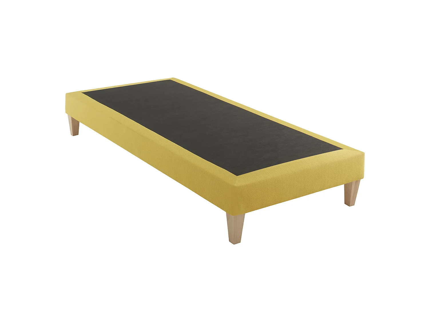 Sommier déco tapissier jaune Aurore - SOMEO 120x200
