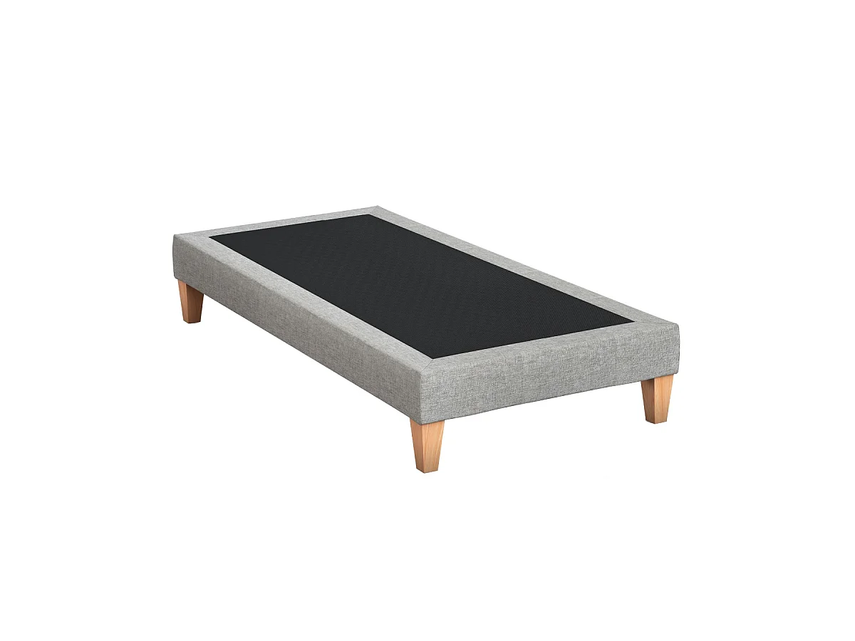 Sommier déco tapissier gris céleste - SOMEO 2x90x190