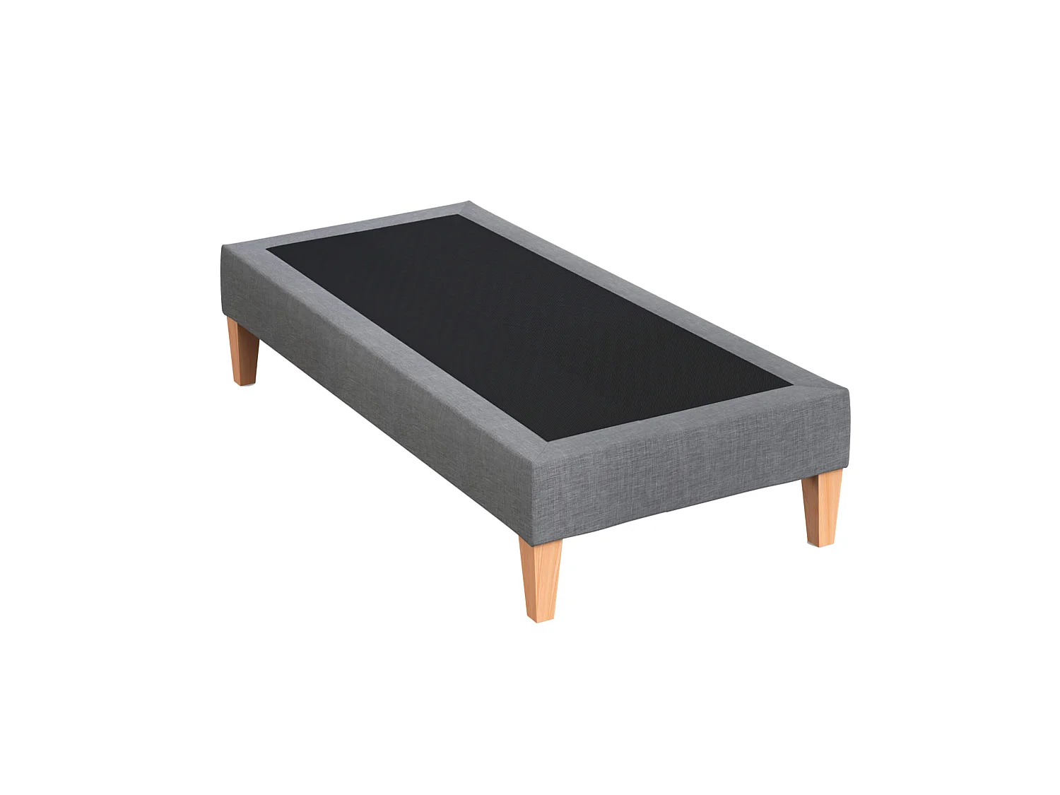 Sommier déco tapissier gris orage - SOMEO 2x90x200