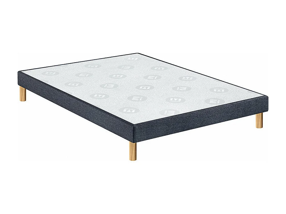 Sommier déco Merinos sable 15 cm avec pieds 140x190