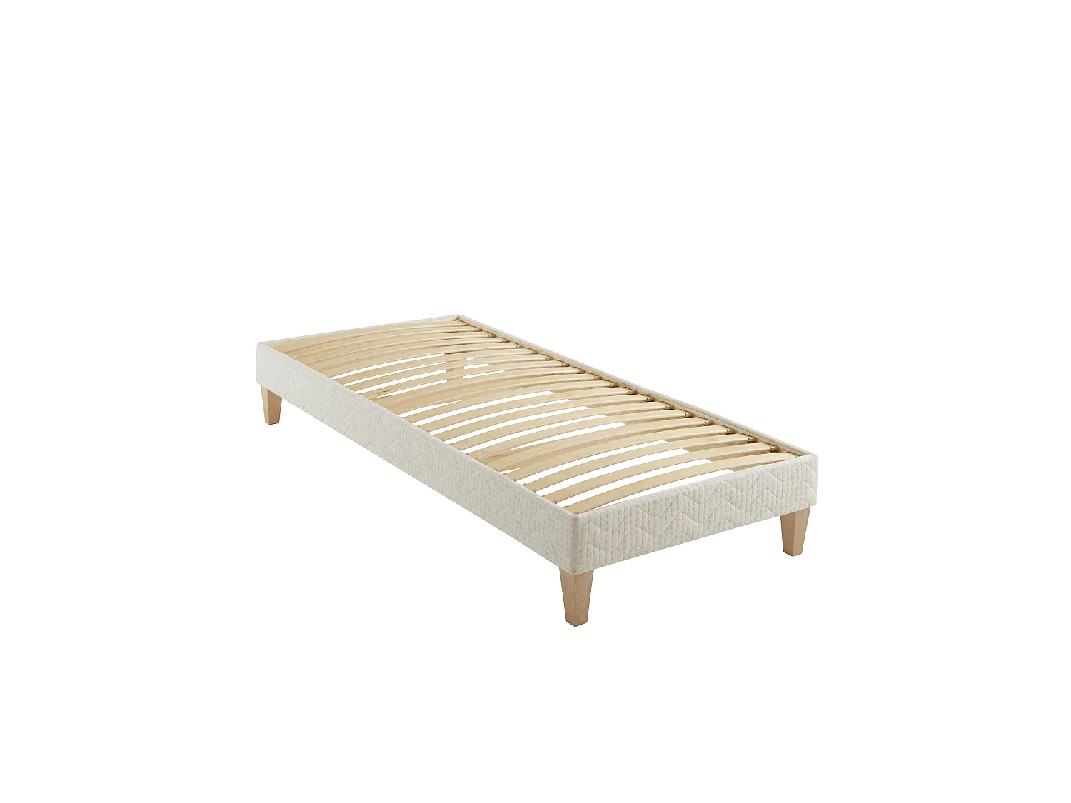 Sommier déco tapissier naturel écru Aube - SOMEO 2x70x190