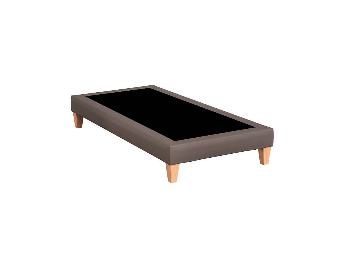 Sommier déco simili cuir cacao - SOMEO 2x90x200