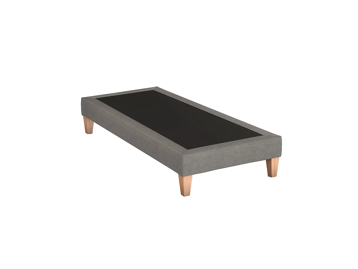 Sommier déco tapissier gris lumière - SOMEO 80x200