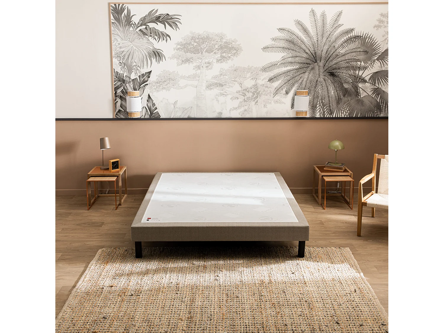 Sommier Nature confort ferme 15 cm - Epeda chiné naturel 150x190