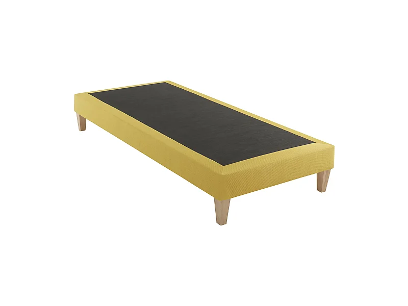 Sommier déco tapissier jaune Aurore - SOMEO 100x200