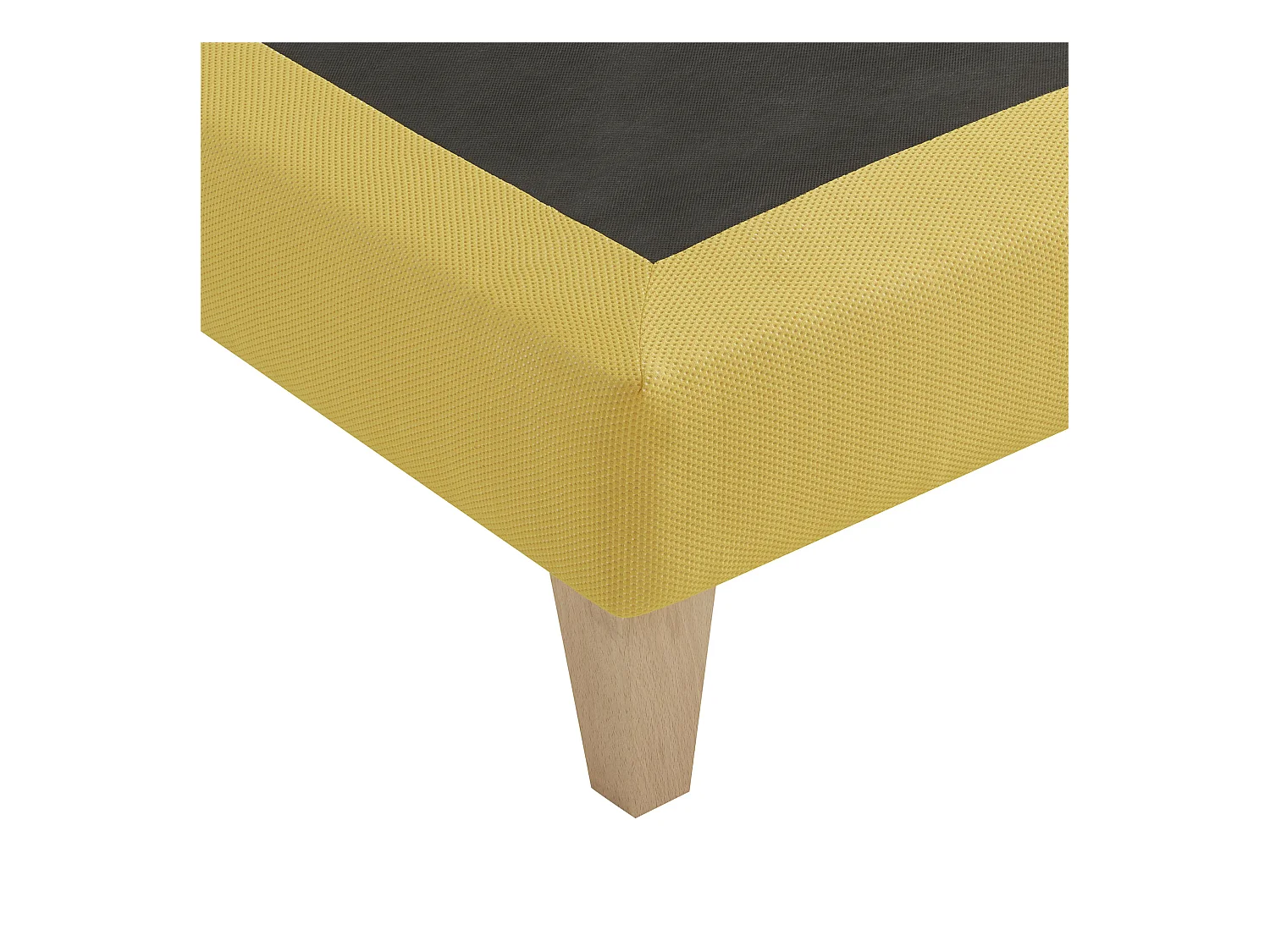 Sommier déco tapissier jaune Aurore - SOMEO 100x200