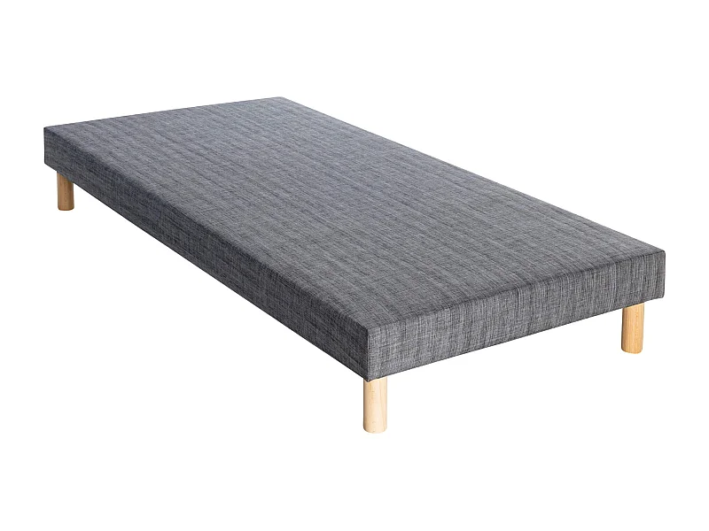 Sommier tapissier gris orage 13 cm Lune - SOMEO 2x80x200