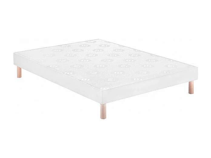 Sommier déco ANTHRACITE morphologique 16 cm avec pieds 140x200