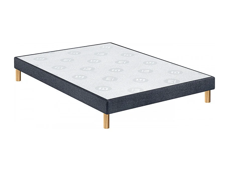 Sommier déco ANTHRACITE morphologique 16 cm avec pieds 140x200