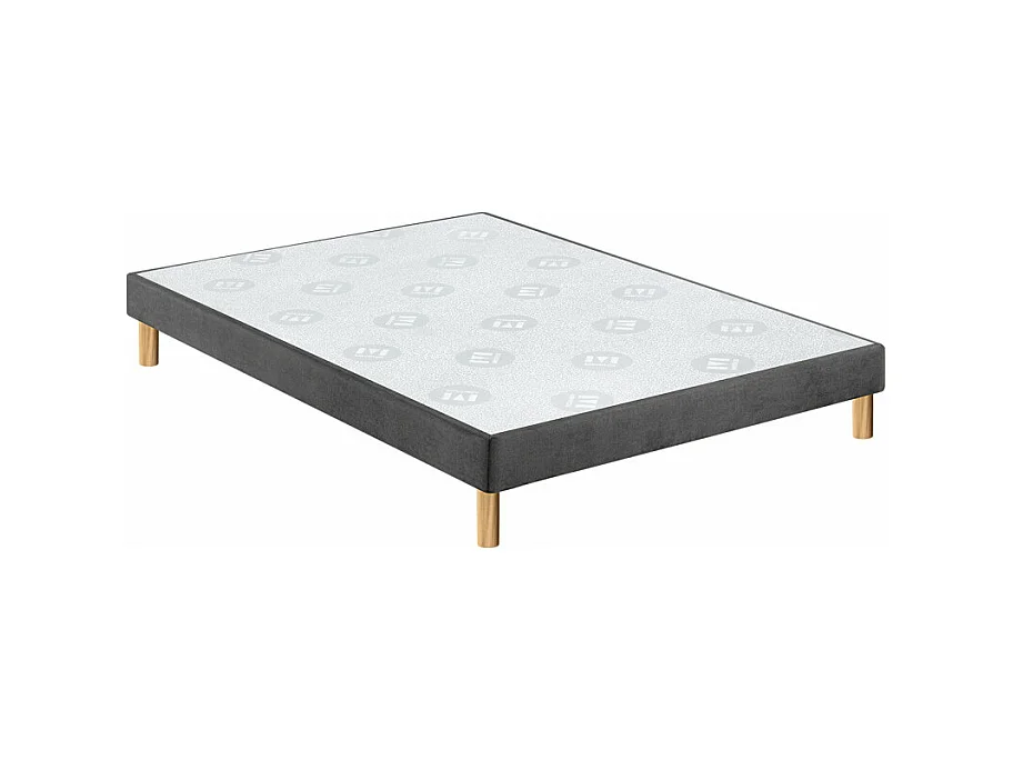 Sommier déco ANTHRACITE morphologique 16 cm avec pieds 140x200