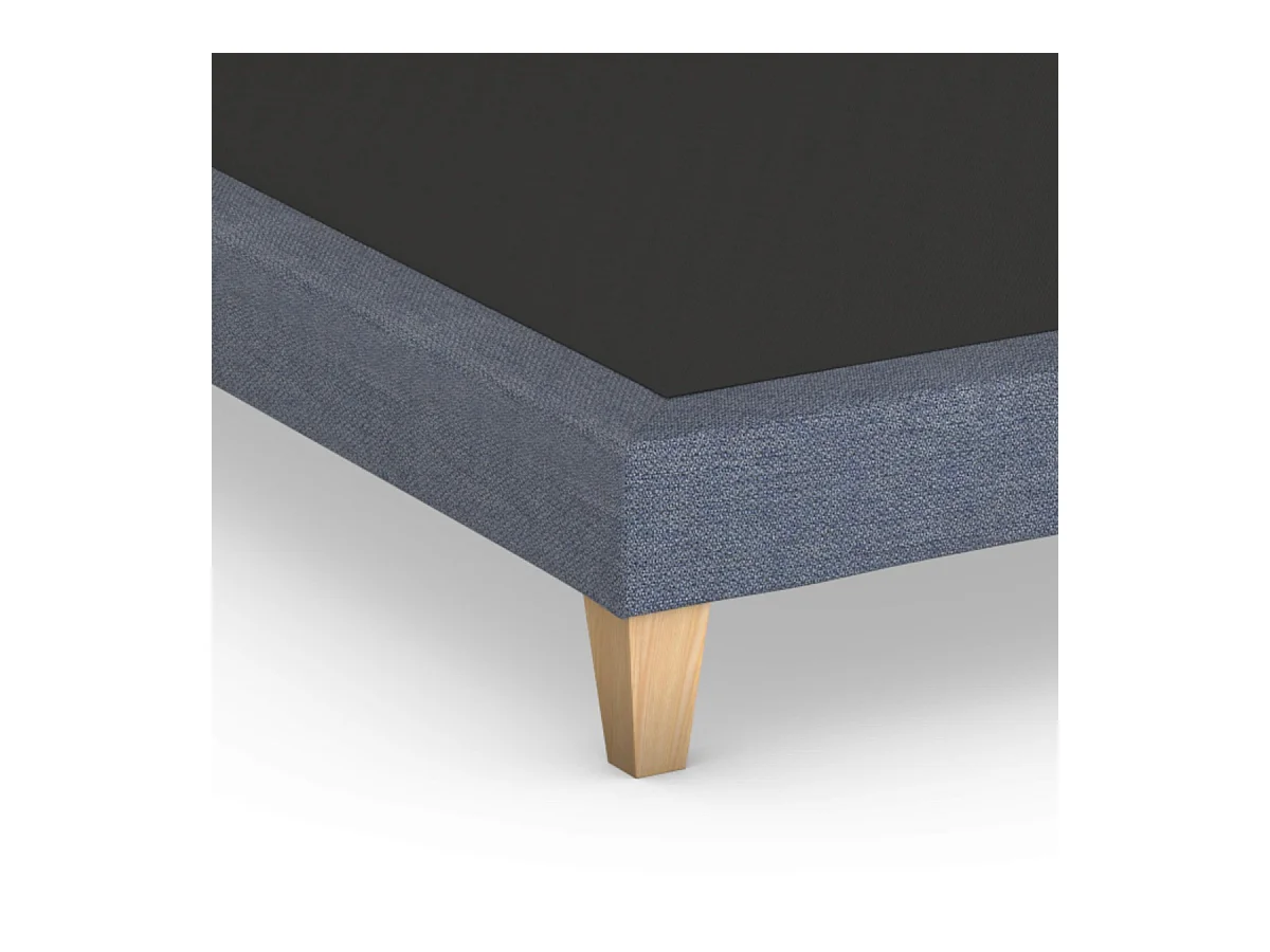 Sommier déco tapissier bleu océan - SOMEO 2x80x200