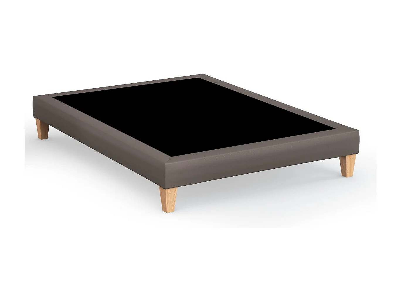 Sommier tapissier déco simili cacao Someo Astre 160x190 cm