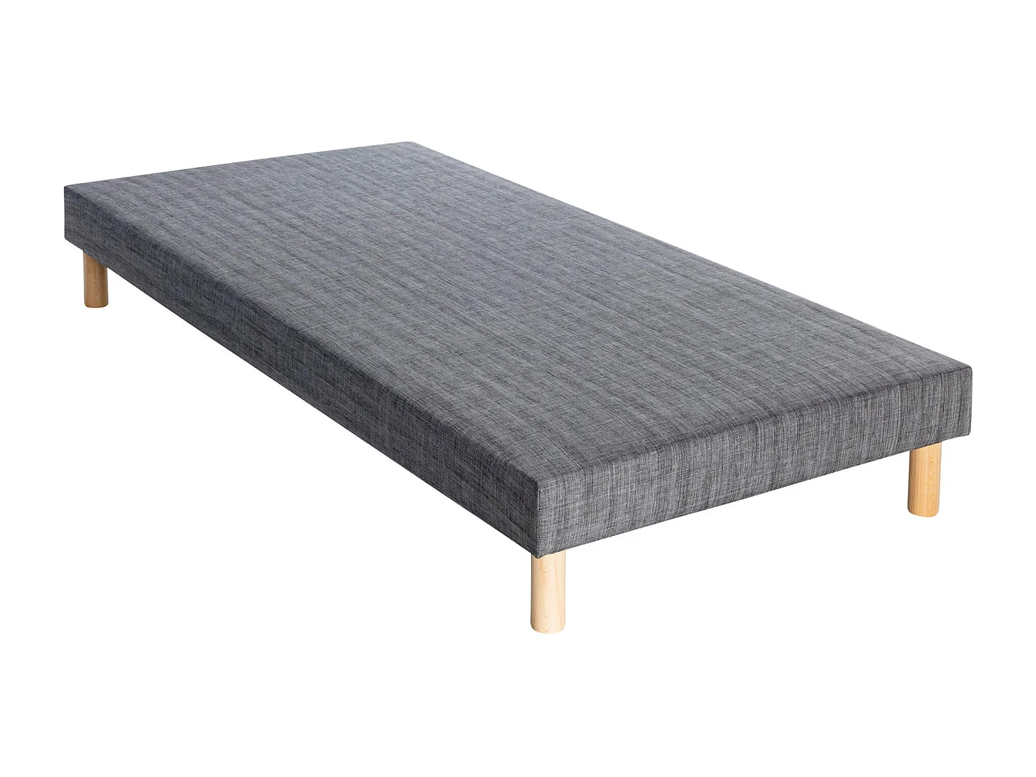 Sommier tapissier gris orage 13 cm Lune - SOMEO 90x190