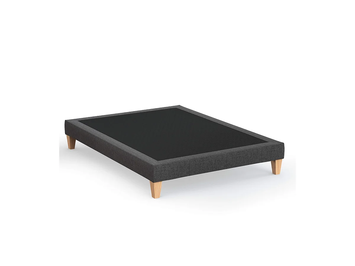 Sommier déco tapissier gris profond - SOMEO 150x200