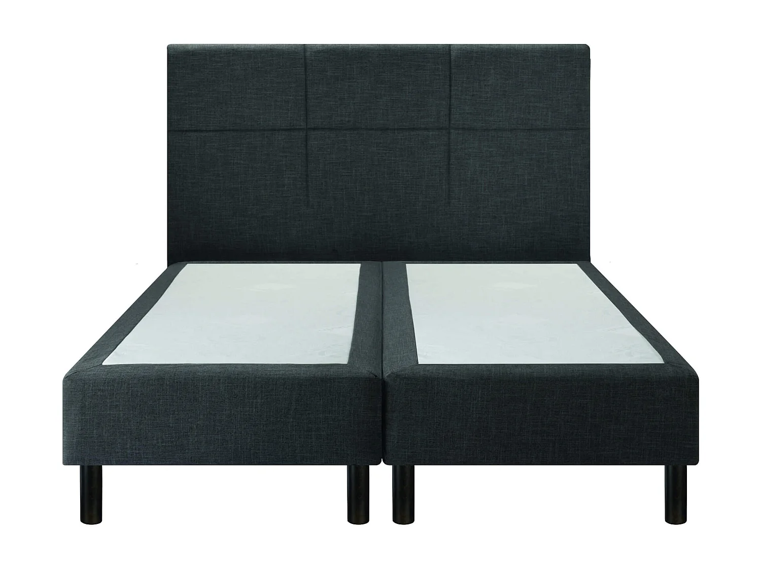 Ensemble boxspring sommier à ressorts + tête de lit + pieds gris chiné Epeda ENCHANTEUR 180X200