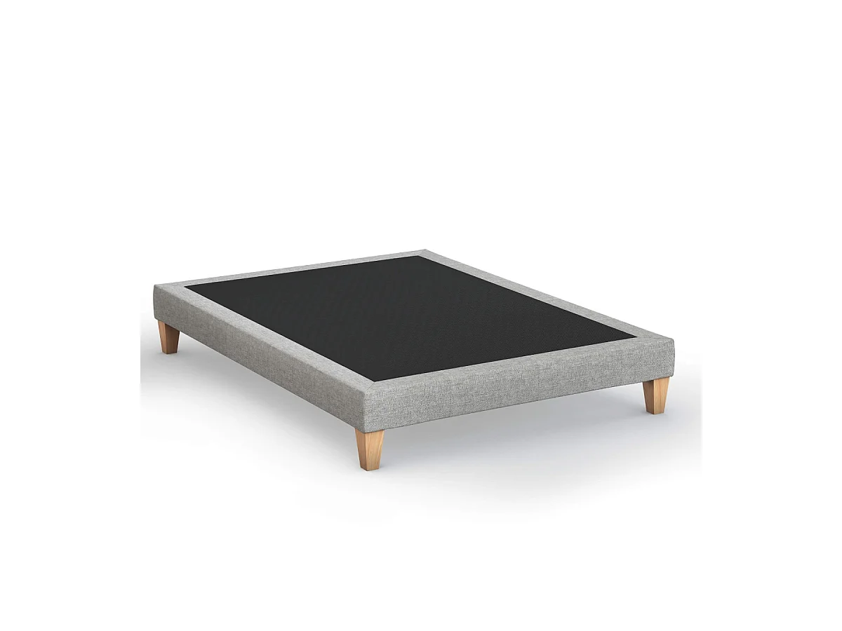 Sommier déco tapissier gris céleste - SOMEO 150x190