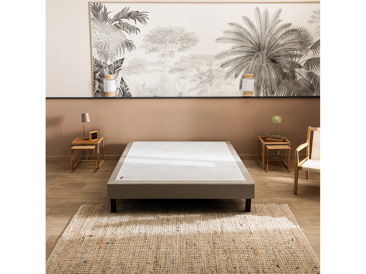 Sommier Nature confort médium 18 cm - Epeda chiné naturel 150x190